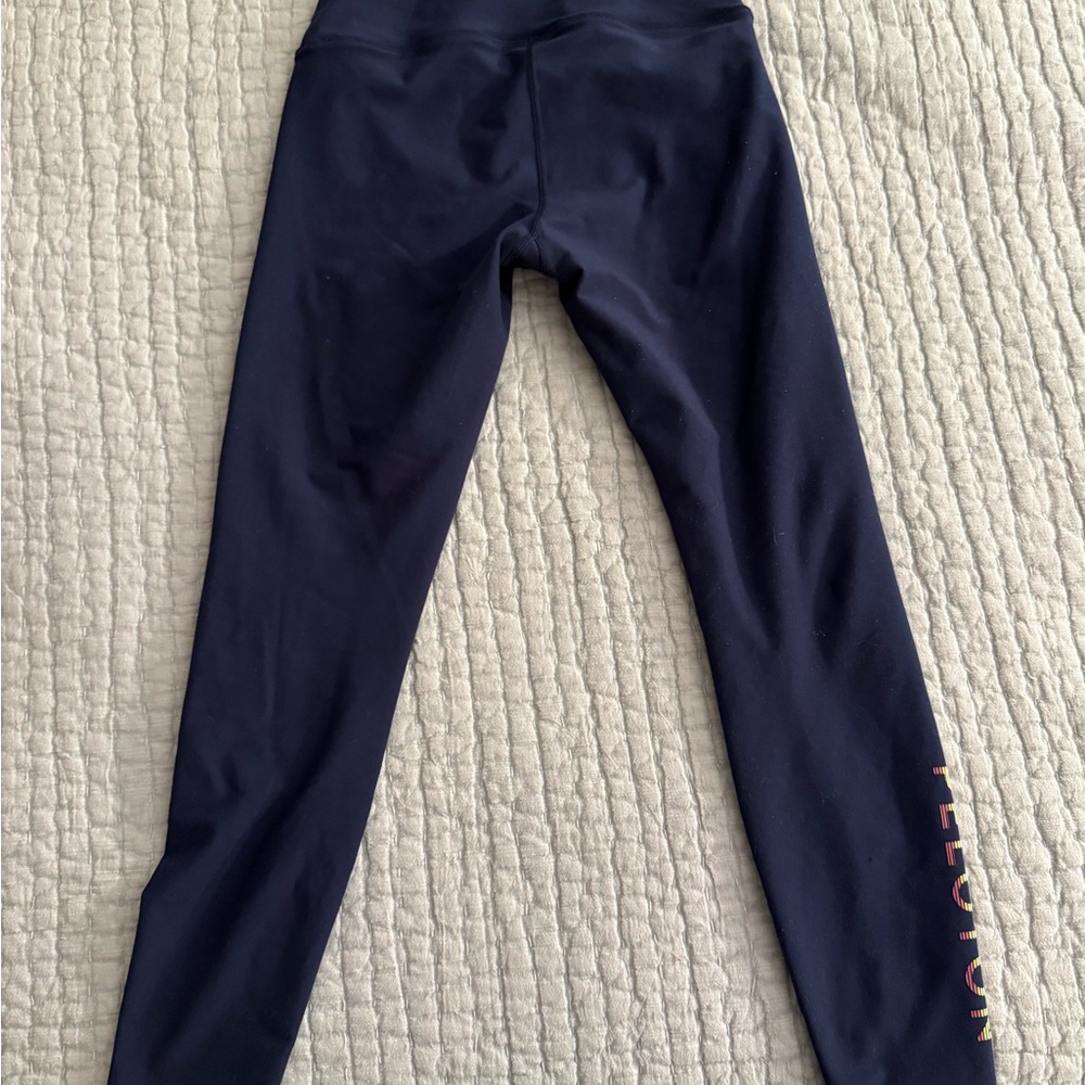 Peloton Blue Leggings with Elastic Waistband and Ventilation